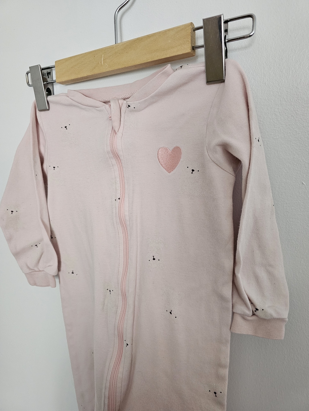 🧸4/20$ Pekkle 18M Pink Heart Footed One-Piece Pajama Sleeper Cotton - Picture 4 of 5